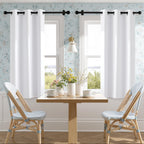 NICETOWN 100% Blackout Window Curtain Panels 48" Length, Set of 2, Snow White, 42 inches Wide, Thermal Insulated Drapes for Kitchen