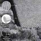 ONASAR 6x9 Area Rugs for Living Room Bedroom, Tie-Dyed Dark Grey Large Fluffy Bedside Throw Rug, Soft Plush Shaggy Fuzzy Floor Carpet for Nursery Kids Girls Boys Teen Dorm Home Decor