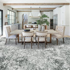 XLUEZ 9x12 Area Rug for Living Room, Washable Modern Abstract Large Area Rug Neutral Soft Non Slip Kids Rug Stain Resistant Indoor Carpet for Bedroom Dining Room Playroom Office(Grey, 9'x12')