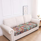 hyha Printed Couch Cushion Covers, Floral Sofa Covers Washable for 3 Cushion Couch, Stretch Pattern Outdoor Cushion Covers for Patio Furniture with Elastic Bottom(3 Packs, Diamond Mandala)