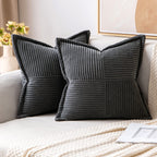 MIULEE Decorative Throw Pillow Covers for Couch 20x20 Inch Dark Grey 2 Pack