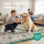 zesthome 6x9 Area Rugs for Living Room,Large Washable Rug,Green