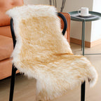 linmopm Faux Fur Sheepskin Rug, 2x3 ft, White and Yellow