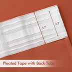 MIULEE Fall Burnt Orange Back Tab Blackout Curtains 52"x90" Length 2 Panels