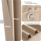 MIULEE Beige Blackout Curtains - Bedroom Window Treatment Curtains Thermal Insulated Room Darkening Drapes for Living Room Kitchen Grommet Top Light Blocking Drapery, 40 x 54 Inches Long, 2 Panels