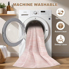 Nakagishi Boho 5x8 Area Rug Living Room Rugs Machine Washable Pink