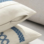 MIULEE Set of 2 Coastal Blue Boho Decorative Pillow Covers 20x20 Inch Farmhouse Rustic Couch Throw Pillows Modern Summer Cotton Cushion Covers Retro Cute Macrame Woven Spring Decor for Bed Sofa Chair