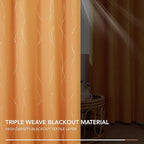 Deconovo Halloween Curtains, Blackout Drapes, Thermal Insulated Soundproof Curtain with Silver Wave Dots Print, 42 x 63 Inch, Machine Washable Panels for Bedroom Living Room Party, Set of 2, Orange