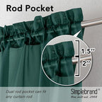 Simplebrand Hunter Green Sheer Curtains 96 Inches Long 2 Panels, Light Filtering Rod Pocket Solid Color Window Sheer Curtain Panels, Elegant Curtains & Drapes for Living Room, Bedroom, 42" W x 96" L