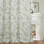 jinchan Linen Floral Curtains for Living Room 84 Inch Long Sage Green Printed Flower French Country Curtain Farmhouse Cottage Core Toile Curtains Back Tab Light Filtering Window Drapes Set 2 Panels