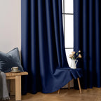 MIULEE Navy Blue Blackout Bedroom Curtains Drapes 84 Inch Long 52"x84"