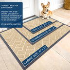 OLANLY Front Door Mat Outside 71x47, All-Season Absorbent Rubber Doormat