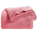 KMUSET Fleece Blanket Salmon Pink Lightweight Super Soft Cozy Fuzzy Bed Blankets Microfiber Factory Shop