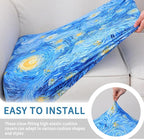 hyha Printed Couch Cushion Covers, Floral Sofa Covers Washable for 2 Cushion Couch, Stretch Pattern Outdoor Cushion Covers for Patio Furniture with Elastic Bottom(2 Packs, Starry Sky)