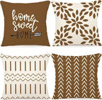 YCOLL Pillow Covers 18x18 Set of 4, Modern Sofa Throw Pillow Cover, Decorative Outdoor Linen Fabric Pillow Case for Couch Bed Car 45x45cm