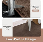 FinRèc 5x7 Washable Area Rugs for Bedroom Living Room, Low Pile Thin Rug Solid Color, Non-Slip Carpet Indoor for Home Decor (Pure Brown)