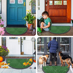 Smiry Half Circle Front Door Mat Outside Entrance, Rubber Doormat, 35x23