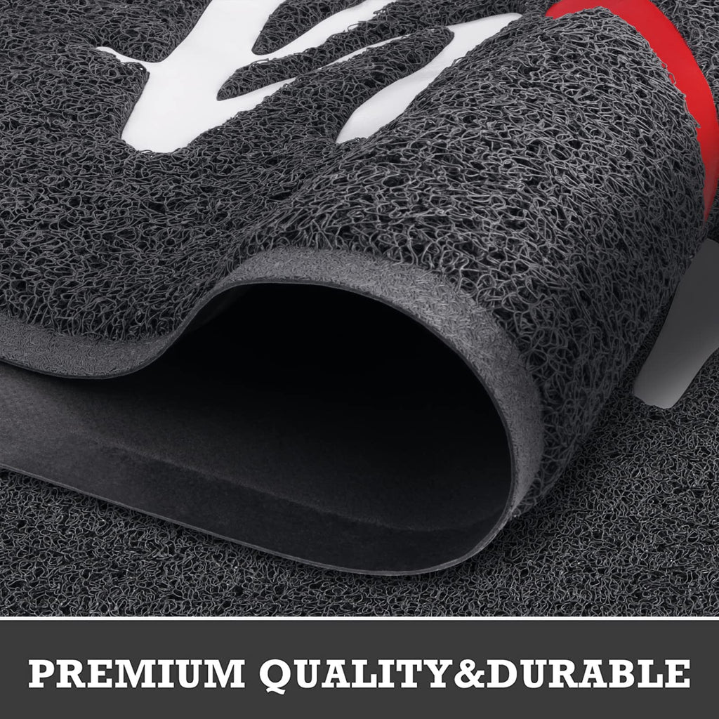 CozyBounty Black Door Mat Welcome Mats Home Non-Slip Doormat for Entryway Low-Profile Floor Mat for Yard, Garage, High Traffic Areas (32"x20", Black)