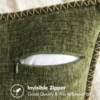 MIULEE Decorative Couch Throw Pillow Covers 20x20 Inch Olive Green 2 Pack