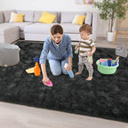 Chicrug Soft Area Rugs for Bedroom Living Room Plush Fluffy Rug 3x5 Feet, Shag Furry Area Rug Carpet Non Shedding for Nursery Children Kids Girls Room Home Decorative, Dark Grey