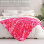 Exclusivo Mezcla Fleece King Blanket for Bed, Extra Large Fuzzy Tie-dye Hot Pink Bed Blankets, Soft Cozy Plush Sofa Throws for All Seasons, 90x104 Inches