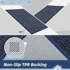 BEQHAUSE Kitchen Rugs 24"x36", Non-Slip Kitchen Mats for Floor, Blue