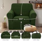 U-NICE HOME Stretch Recliner Chair Cover, Pet Friendly Armchair Slipcover Furniture Protector, Washable Couch Cover, Bronze Green