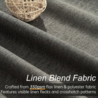Topfinel 100% Blackout Linen Textured Curtains 84 inches Long Charcoal Gray Thermal Insulating Privacy Energy Saving for Bedroom Living Room Window Office Theater Baby Nursery Back Tab 2 Panels
