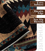 YIHOUSE Rustic Cabin Area Rug for Living Room 8x10,Machine Washable Lodge Bear Rug,Non-Slip Low Pile Print Pattern Western Rug for Bedroom