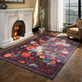 Babovid Purple Floral Area Rug 6x9 for Living Room Bedroom