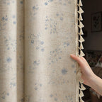 XOGUIBO Boho Floral 100% Blackout Curtains 84 Inch 2 Panels Light Blue