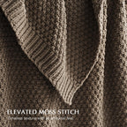 EVERGRACEHOME Chunky Chenille Knit Throw Blanket, 50 x 60, Mocha Brown