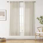 Nanspring Vanilla Linen Curtains for Living Room 72 Inches Long Luxury Light Filtering Semi Sheer Curtain Back Tab Modern Farmhouse Decor Elegant Coastal Drapes for Bedroom Office 52x72, 2 Panels