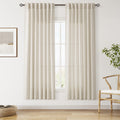 Nanspring Vanilla Linen Curtains for Living Room 72 Inches Long Luxury Light Filtering Semi Sheer Curtain Back Tab Modern Farmhouse Decor Elegant Coastal Drapes for Bedroom Office 52x72, 2 Panels