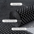 YDKGL 2x8 ft Runners for Hallways Extra Long Woven Washable Kitchen Runner Mat Rugs Non Slip, Soft Entryway Laundry Hall Floor Runner Carpet for Bedroom Hallway Living Room, Black