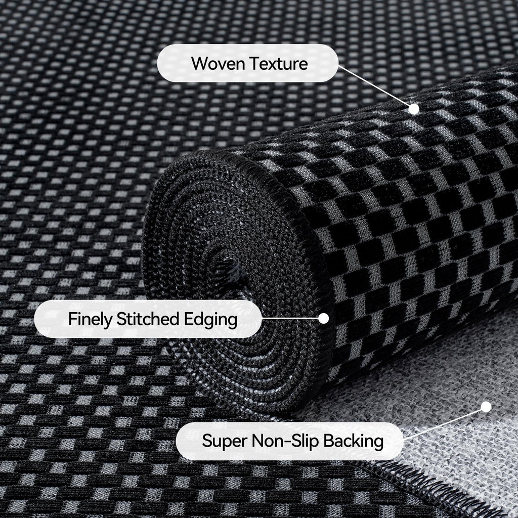 YDKGL Indoor Front Door Mat Entryway Rug Non Slip Washable Black 2x3 ft