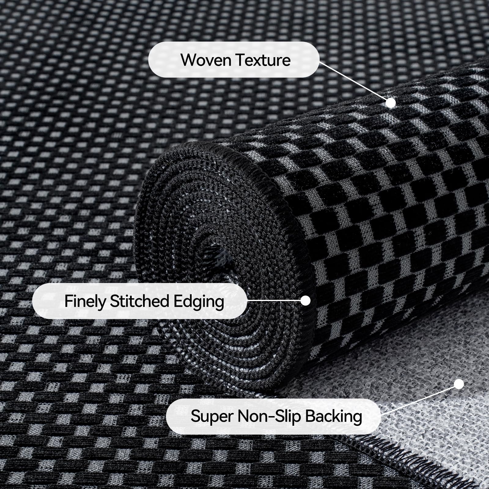 YDKGL Indoor Front Door Mat Entryway Rug Non Slip Washable Black 2x3 ft