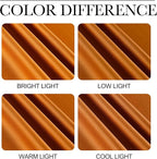 NICETOWN Room Darkening Cafe Satin Curtains for Small Windows, 42" Wide by 36" Long, 2 Panels, Orange, Rod Pocket Privacy Faux Silk Blackout Drapes for Kitchen