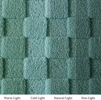 Exclusivo Mezcla King Size Flannel Fleece Blanket, Super Soft and Warm Lightweight Checkered Pattern Blankets for All Seasons, 90x104 Inches, Celadon