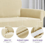 ZNSAYOTX Stretch Oversized Couch Cover Universal Sofa Covers for Living Room Dogs Pet Furniture Protector Spandex Extra Large Sofa Slipcovers with Anti Slip Foam Sticks (Beige, XL Sofa)