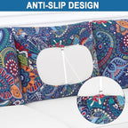 Smiry Printed Couch Cushion Covers, Stretch Soft Couch Covers for Sofa, Washable Non-Slip Sofa Slipcover Furniture Protector for Indoor and Outdoor (Backrest M, Blue Green)