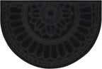 Mohawk Home Entryway Door Mat 2' X 3' All Weather Outdoor Non Slip Recycled Rubber Doormat, Rope Impressions Light Brown
