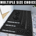 Yimobra Welcome Mats for Front Door 29.5x17, Heavy Duty Waterproof Outdoor Door Mat Outside Entrance, Non-Slip Low Profile Indoor Entryway Mat for Garage Patio, Black