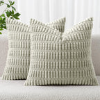 MIULEE Corduroy Decorative Throw Pillow Covers 20x20 Crimson Pack of 2