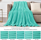 BEDELITE Fleece Blanket Twin Size – 3D Ribbed Jacquard Soft and Warm Decorative Fuzzy Blankets – Cozy, Fluffy, Plush Lightweight Throw Blankets for Couch, Bed, Sofa(Aqua, 60x80 inches)