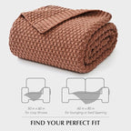 EVERGRACEHOME Chunky Chenille Knit Throw Blanket for Couch, Soft Luxurious Moss Stitch Blankets for Bed, Cozy Decorative Farmhouse Knitted Throws for Sofa, Terracotta Clay, 60" x 80"