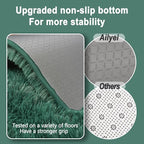 Soft Runner Rugs for Bedroom Hallways New Upgraded Non-Slip Bottom, 2x4 Green Fluffy Shag Throw Area Rug for Bedside Dorm, Long Shaggy Furry Carpet for Nursery Living Room