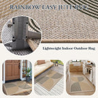 Lahome Enfys Rainbow Front Door Mat, 32"x48" Washable Non Slip Entry Way Rugs Indoor, Farmhouse Neutral Non Slip Non Shedding Lightweight Floor Carpet for Kitchen Bedroom Porch
