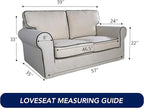 PureFit Reversible Quilted Sofa Cover, Water Resistant Medium Slipcover Furniture Protector, Washable Couch Cover with Non Slip Foam and Elastic Straps for Kids, Dogs, Pets (Loveseat, Blue/Ivory)