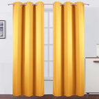 LEMOMO Yellow Blackout Curtains 34 x 84 Inches Long/Set of 2 Curtain Panels/Thermal Insulated Room Darkening Blackout Curtains for Bedroom